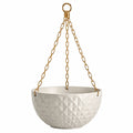 Hängeblumentopf 30 cm Metall Silber/Gold mit Kettenaufhängung für Innenräume