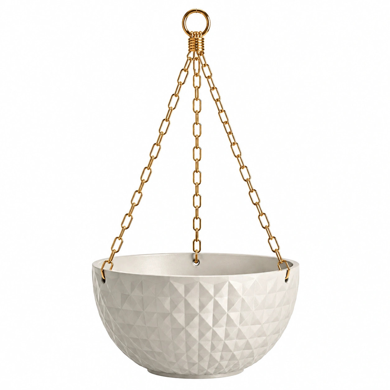 Hängeblumentopf 30 cm Metall Silber/Gold mit Kettenaufhängung für Innenräume