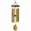 Windspiel 90 cm aus Metall und Holz in Gold Braun - hängende Gartendekoration