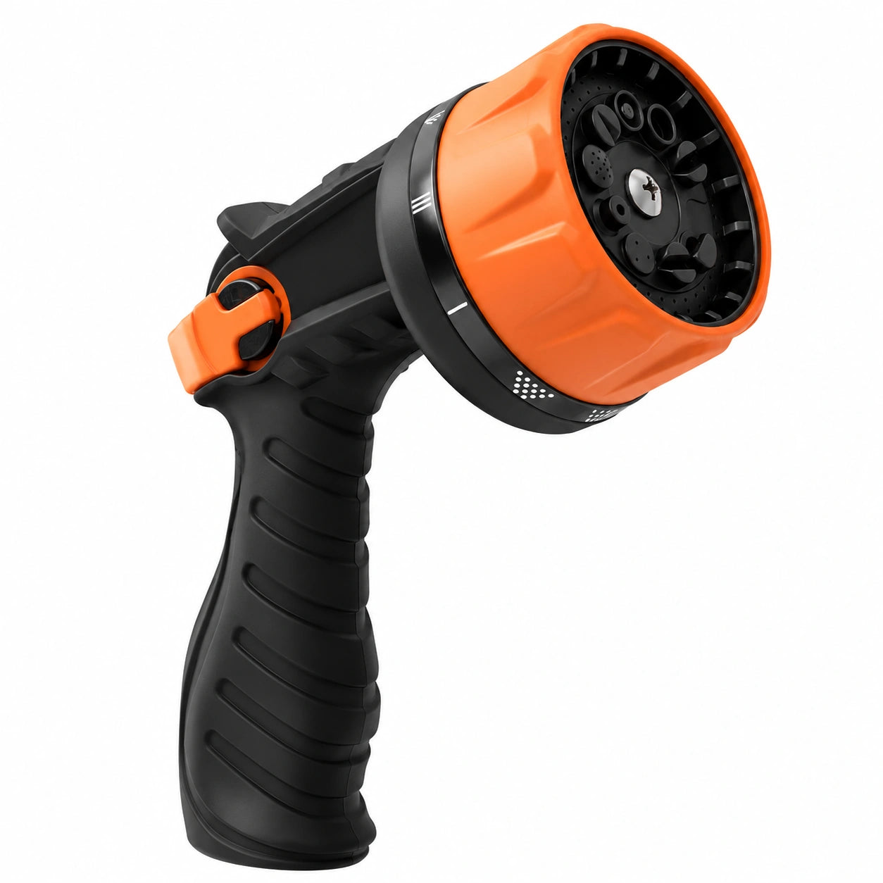 Spritzpistole 20 cm aus Kunststoff orange schwarz mit Mehrstrahlfunktion für Gartenbewässerung