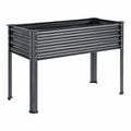 Hochbeet 120 x 60 x 80 cm aus Stahl Schwarz freistehend für Garten und Balkon