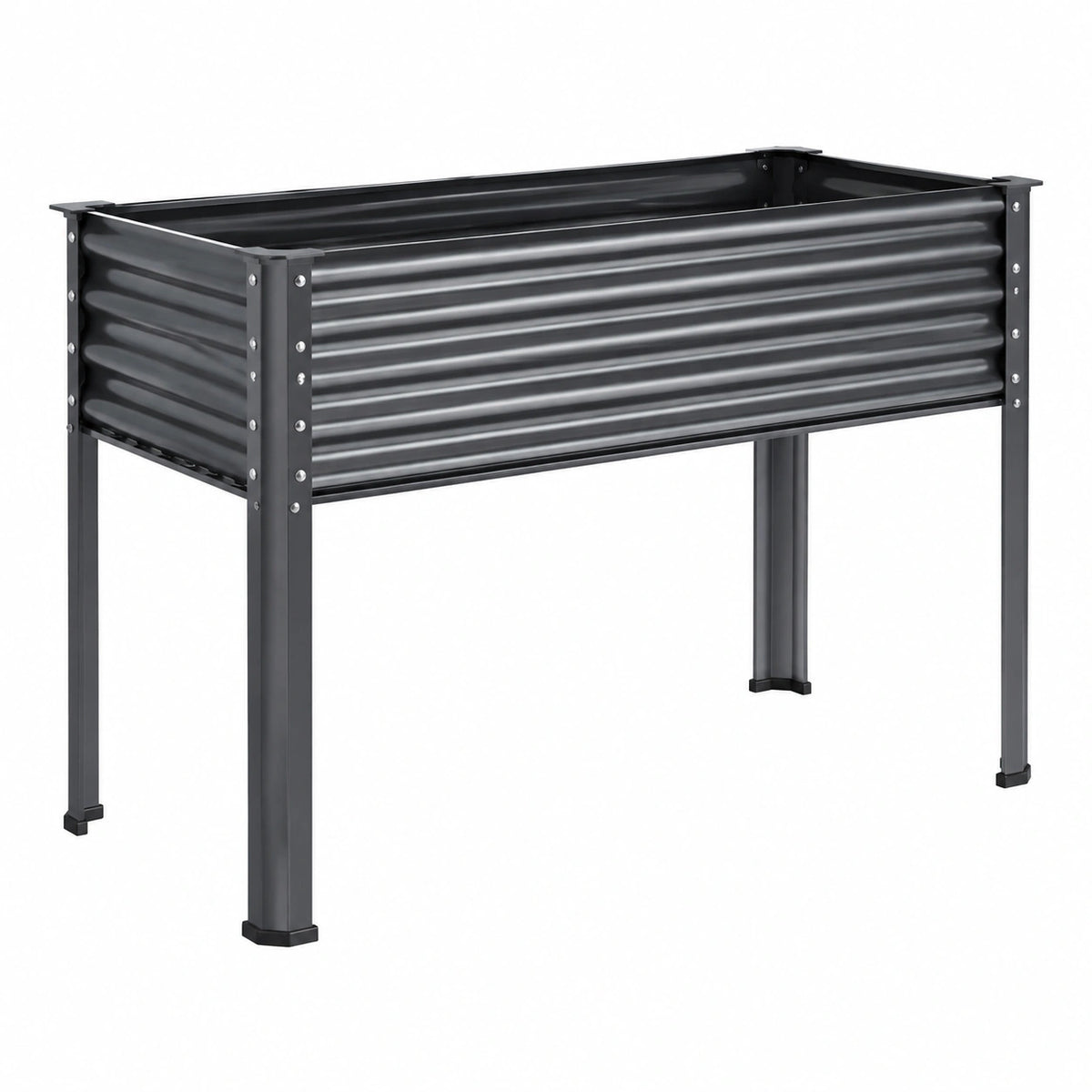 Hochbeet 120 x 60 x 80 cm aus Stahl Schwarz freistehend für Garten und Balkon