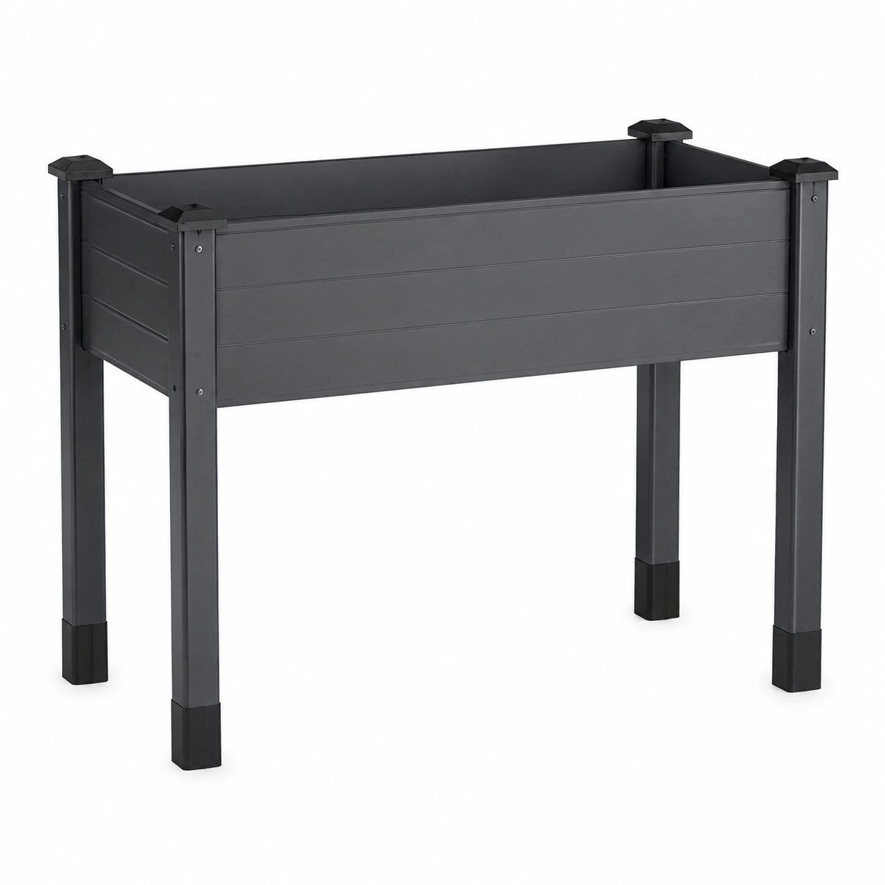 Hochbeet 100 x 50 x 80 cm Kunststoff Schwarz freistehend für Garten und Balkon