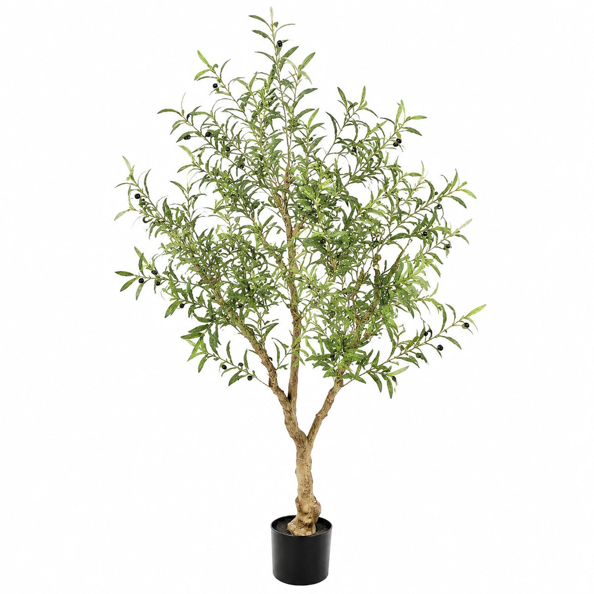 Kunstbaum Olivenbaum 180 cm Kunststoff Grün Braun für Innenräume mit Topf