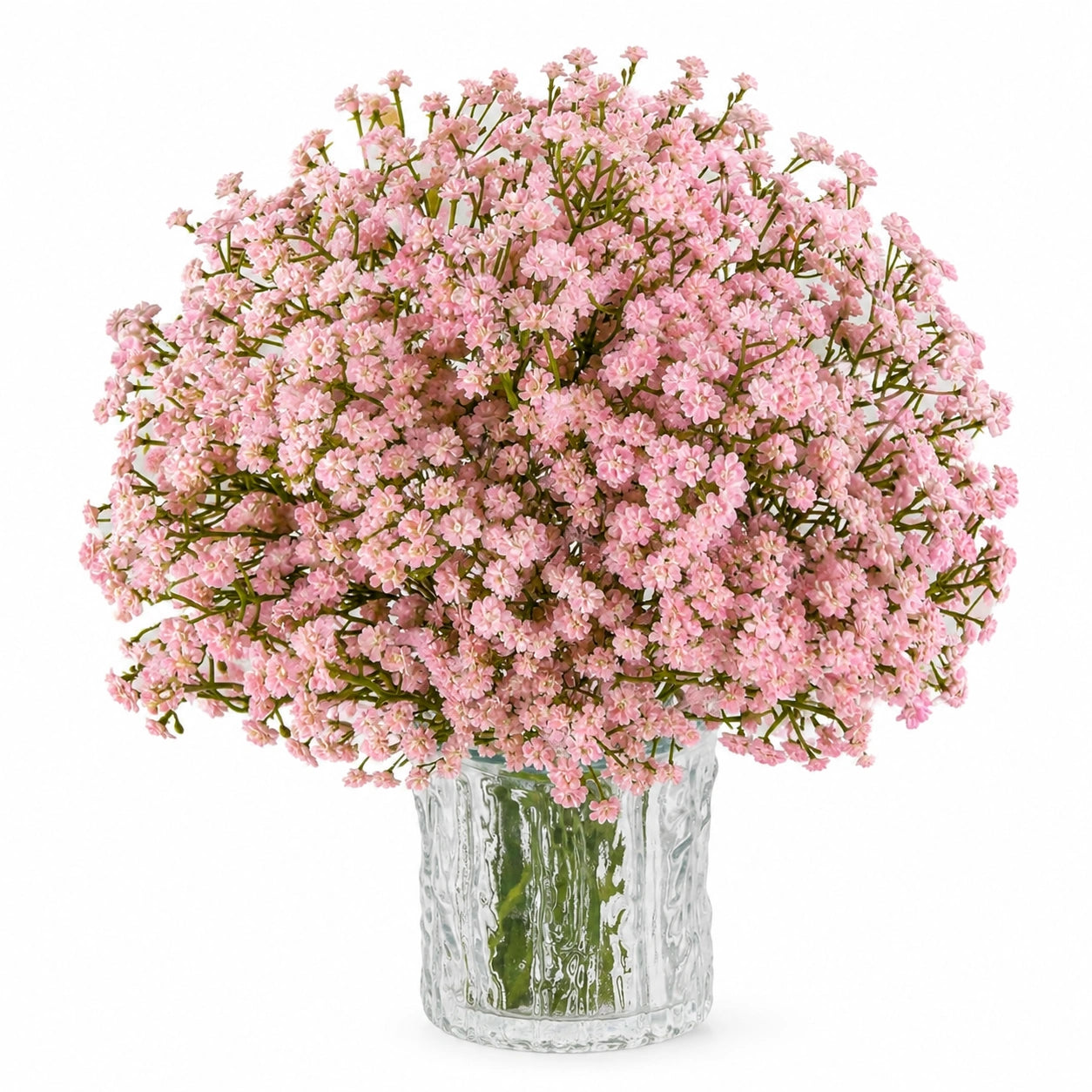 Kunstblumenstrauß 40 cm Rosa Kunststoff für Tischdekoration mit Glasvase