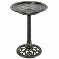Vogelbad Ø 50 cm Metall Grün Antik freistehend für Garten
